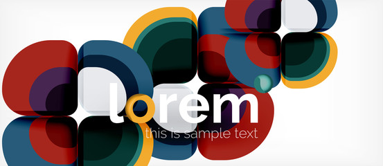 Abstract background - geometric multicolored round shapes composition. Trendy abstract layout template for business or technology presentation