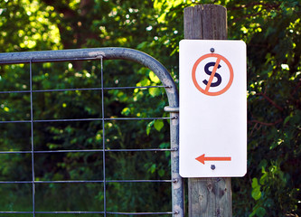 No Standing Sign in Red, Black and White Color