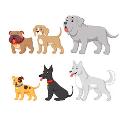 set collection with cute cartoon dog