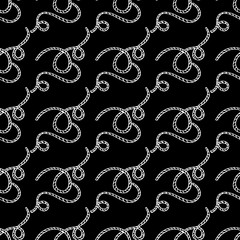 Seamless vector pattern of ropes. Colored rope loops