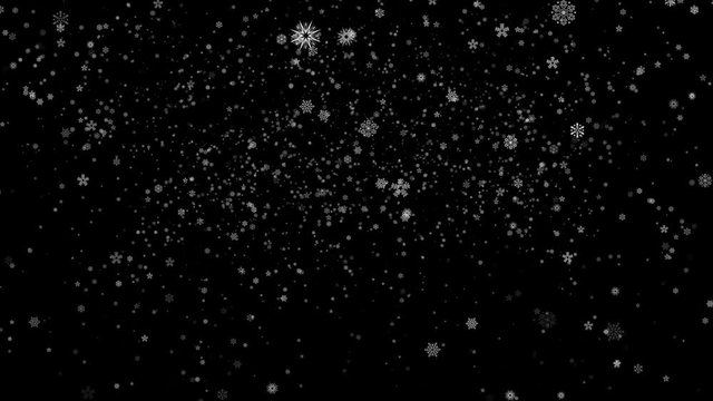 Down Camera Side Falling Gentle Christmas Morning Snow Snowfall snowflakes - Seamless LoopSnow Snowfall Snowflake Particles Seamlessly Loop Black Alpha Green Screen Animation