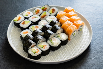 sushi set on the plate