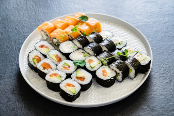 sushi set on the plate