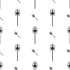 Trident Symbol Icon Seamless Pattern