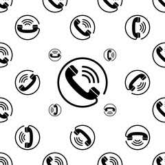 Telephone Receiver Icon Seamless Pattern