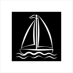 Boat Icon, Boat On Water Icon