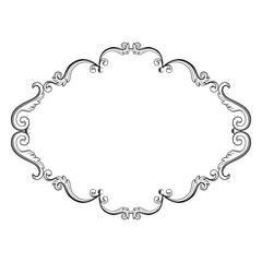 Ornamental vintage frame. Vector illustration in black and white colors