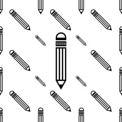 Pencil Icon, Pencil Seamless Pattern