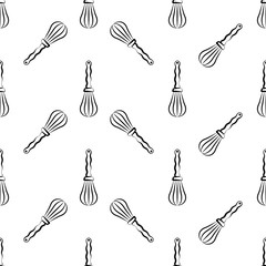 Beater Icon, Whisk Icon Seamless Pattern