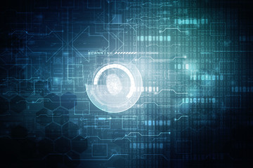 Fingerprint Scanning Technology Concept 2d Illustration