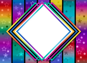 Abstract colorful frame with stars