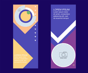 Memphis design fashion template banner for social media kit