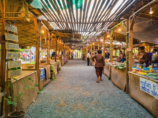 sukhothai/Thailand - 1 September 2018:Unacquainted Thai people or tourist  shopping to local food...