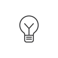 Fototapeta premium Idea lamp outline icon. linear style sign for mobile concept and web design. Light bulb simple line vector icon. Symbol, logo illustration. Pixel perfect vector graphics