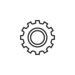 Settings gear outline icon. linear style sign for mobile concept and web design. Cogwheel simple line vector icon. Symbol, logo illustration. Pixel perfect vector graphics