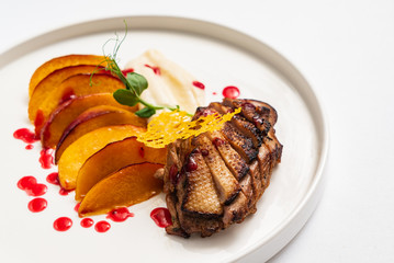 duck with celery puree