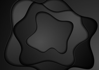 Abstract black corporate material waves background