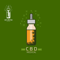 Cannabis oil logo template Vector illustration