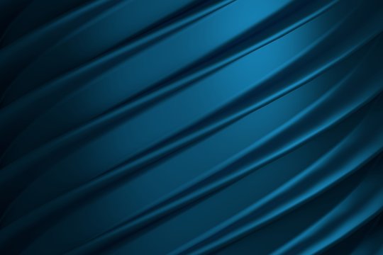 Futuristic wavy shiny metallic background. Abstract background with blue waves. 3d illustration.