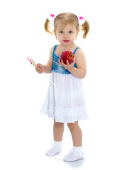 Little girl with apple