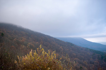 view of mountains in autumn