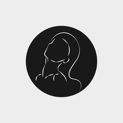 abstract line portrait of beautiful girl