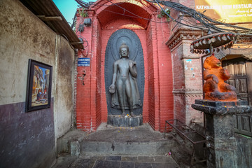 Giant Dīpankara Buddha (Dipankar Buddha) Statue at Swayambhunath Stupa in Kathmandu