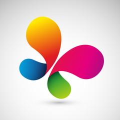 kolorowy motyl logo wektor © Rzoog