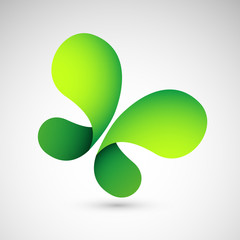 zielony motyl wektor logo - obrazy, fototapety, plakaty