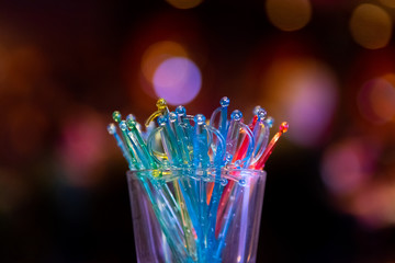 Colorful sword food skewers