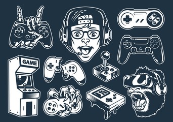Vintage videogame elements set © DGIM studio