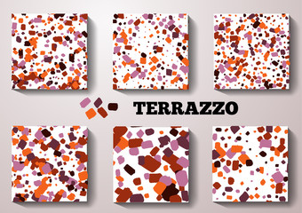 Set terrazzo pattern. Design color print home decor
