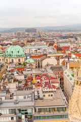 Obraz premium Vienna city panorama view from St. Stephan's cathedral Austria