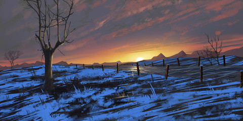 Natural Forest Park. Fiction Backdrop. Concept Art. Realistic Illustration. Video Game Digital CG Artwork. Nature Scenery.
