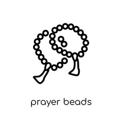 Prayer Beads icon. Trendy modern flat linear vector Prayer Beads icon on white background from thin line Religion collection