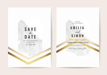 Luxury marble and marbling wedding invitation