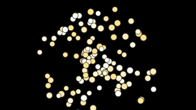 4k Dots ball geometric flying,abstract geometry,patterns spraying particle fireworks artistic background.