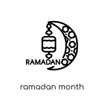 Ramadan Month icon. Trendy modern flat linear vector Ramadan Month icon on white background from thin line Religion collection