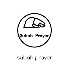 Subah Prayer icon. Trendy modern flat linear vector Subah Prayer icon on white background from thin line Religion collection