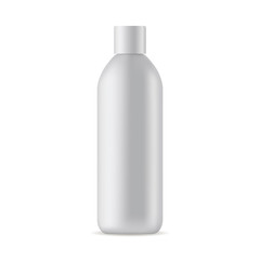Tall cosmetic bottle mock up isolated on white background. Vector illustration