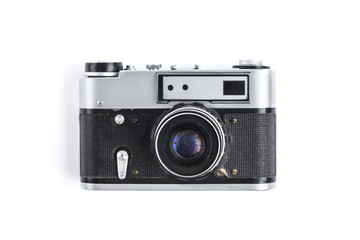 Old camera isolated on white background.
