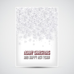 Merry Christmas Flyer with Snowflakes