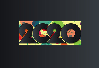 2020 Happy New Year or Christmas dark background creative design for your greetings card, flyers, invitation, posters, brochure, banners, calendar