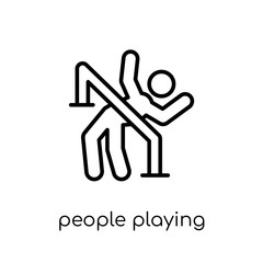 People playing Limbo icon icon. Trendy modern flat linear vector - obrazy, fototapety, plakaty