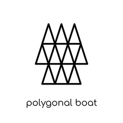 Polygonal boat of small triangles icon from Geometry collection.