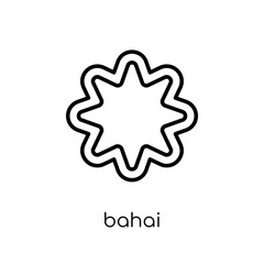 Bahai icon. Trendy modern flat linear vector Bahai icon on white background from thin line Religion collection