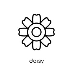 Daisy icon. Trendy modern flat linear vector Daisy icon on white background from thin line nature collection