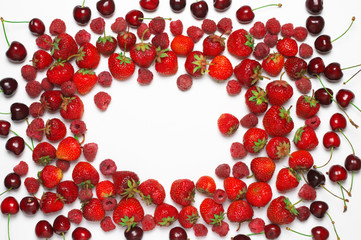 Various berries on white