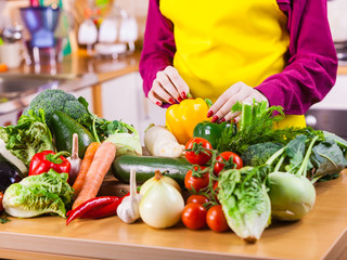 Close up of vegetables on table