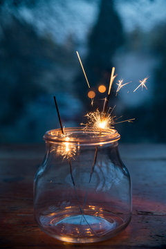 Inside a bottle of fireworks